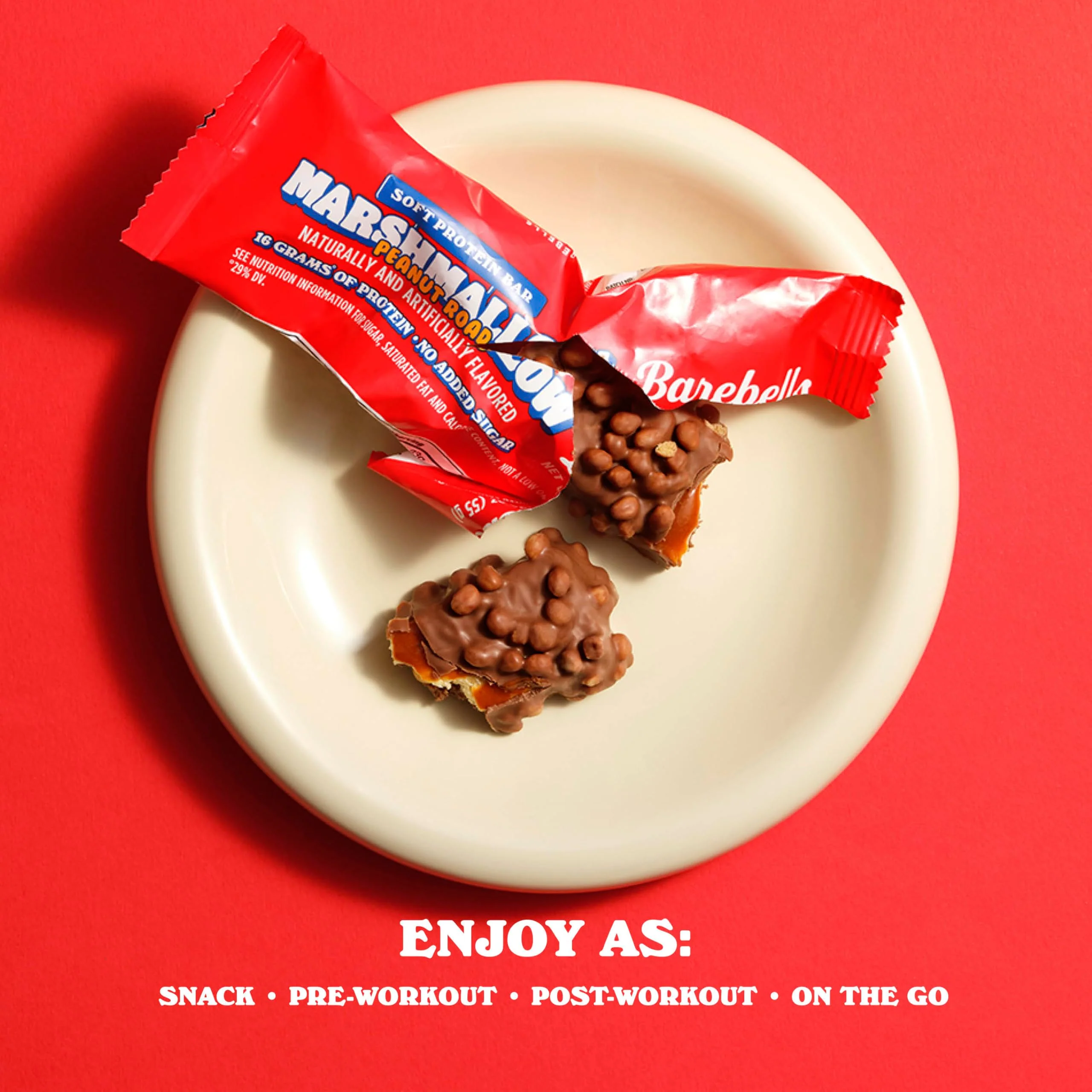 Barebells Soft Protein Bars Marshmallow Peanut Road – 24 Bars Total (2 Packs of 12) – High Protein Snacks with 16g of Protein, Fluffy Chocolate Nutritional Treat, No Added Sugar, Breakfast Bars - Image 2