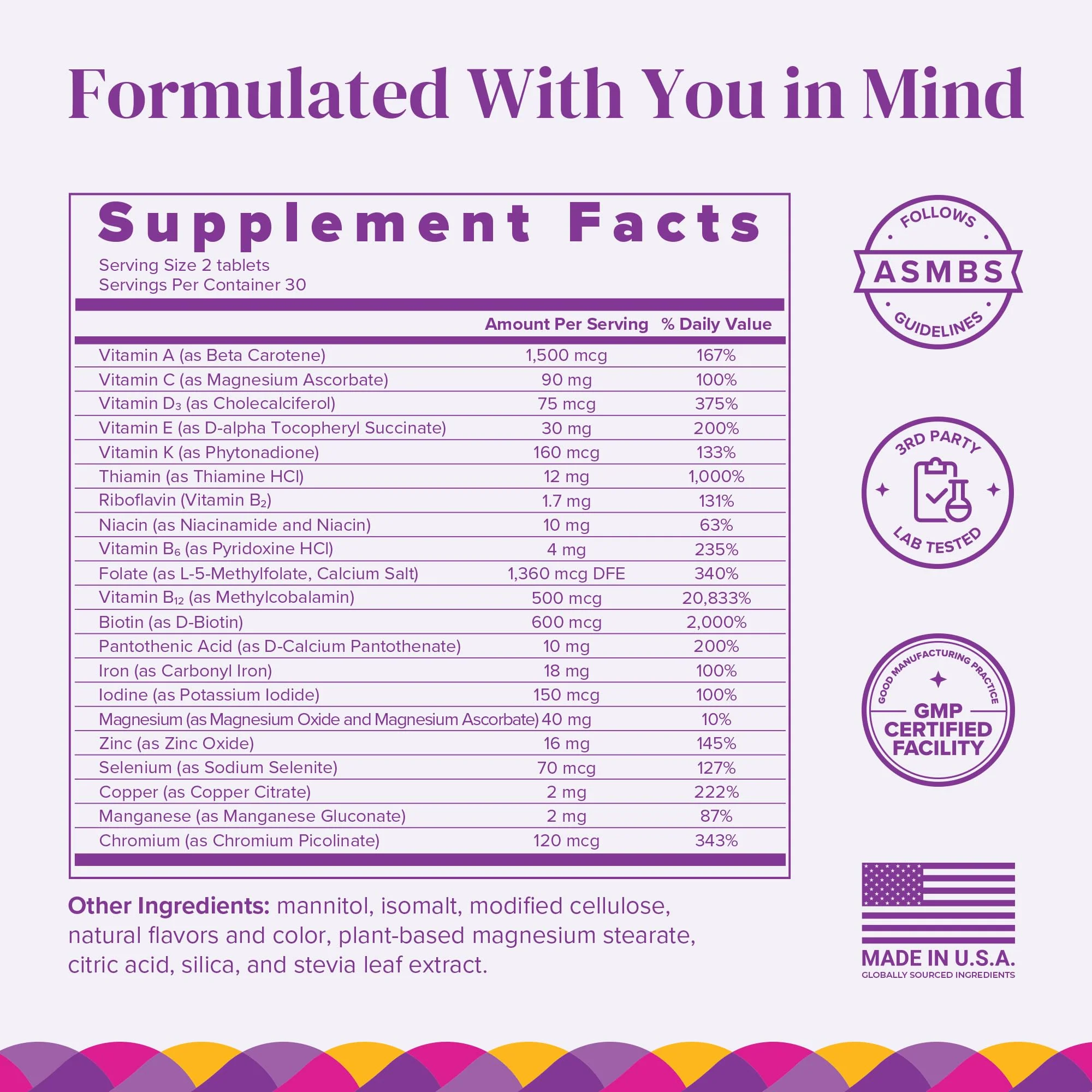 BariMelts Bariatric Multivitamin with Iron, 60 Fast-Dissolving Tablets (1-Month Supply), Sugar-Free Bariatric Vitamins for Women, Natural Blueberry Flavor - Image 3