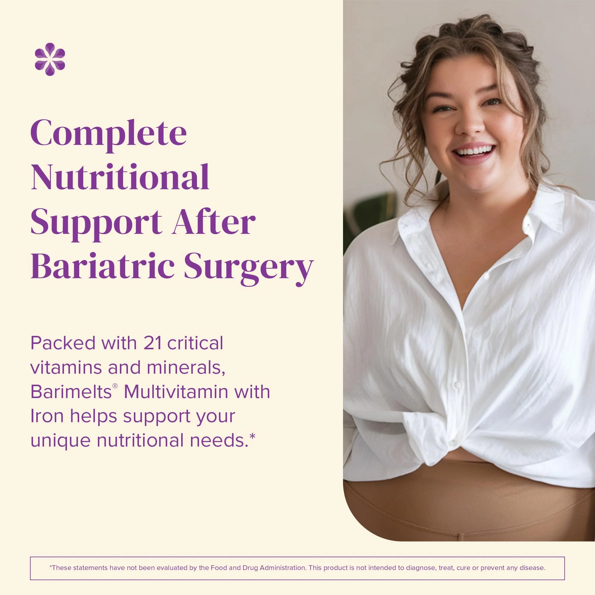 BariMelts Bariatric Multivitamin with Iron, 60 Fast-Dissolving Tablets (1-Month Supply), Sugar-Free Bariatric Vitamins for Women, Natural Blueberry Flavor - Image 6