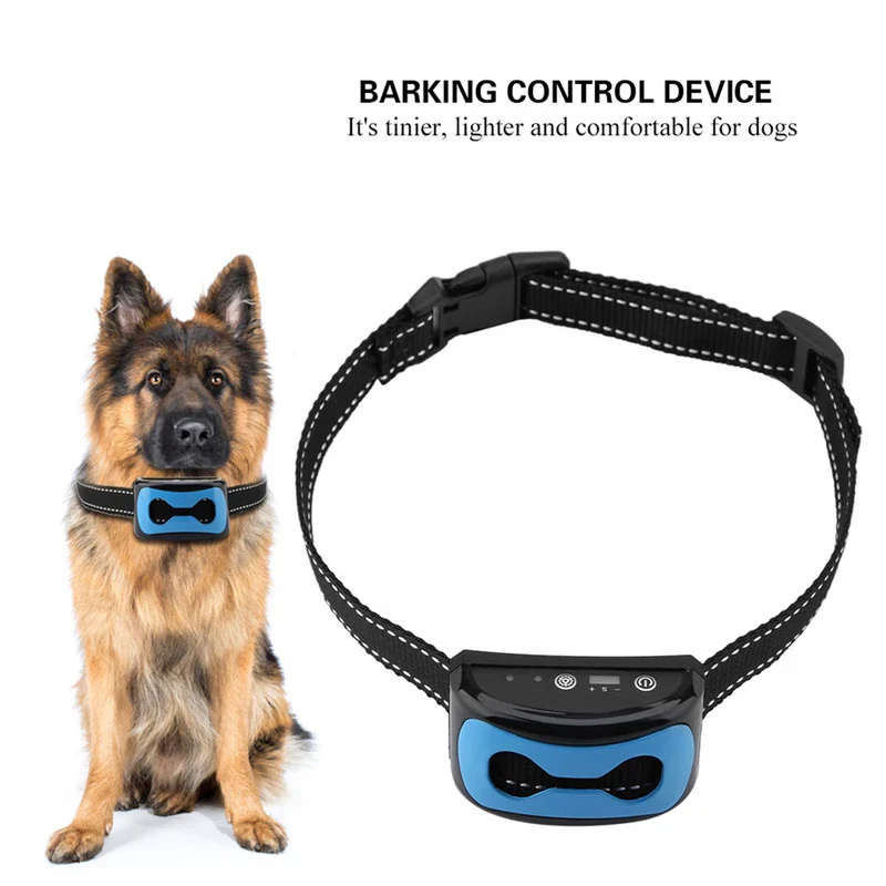 Barking Control Device Rechargeable Waterproof AntiBarking Collar Barking Detection(Blue) - Image 8