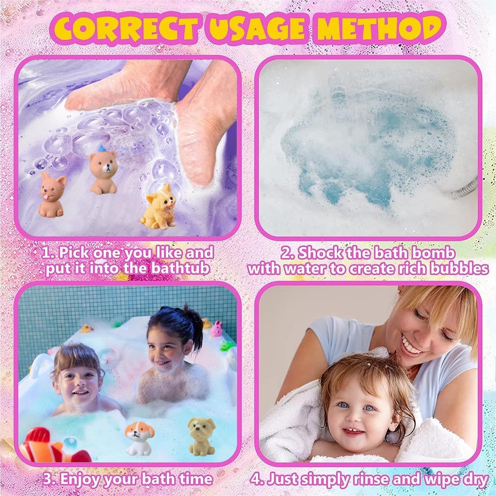 Bath Bombs for Kids with Surprise Inside for Girls Boys Toddlers, 20 Pack Organic Kids Bath Bombs with Surprise Inside, Kids Safe Handmade Bubble Bath Fizzies, Ideal Birthday Christmas Gift Set - Image 5