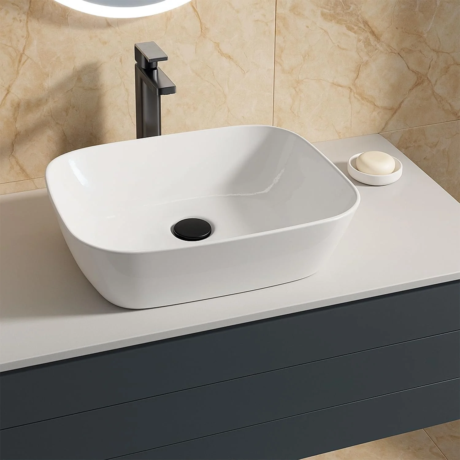 Bathroom Black Basin Waste | Slotted Waste | Pop Up Sink Plug | Click Clack Waste - Image 3