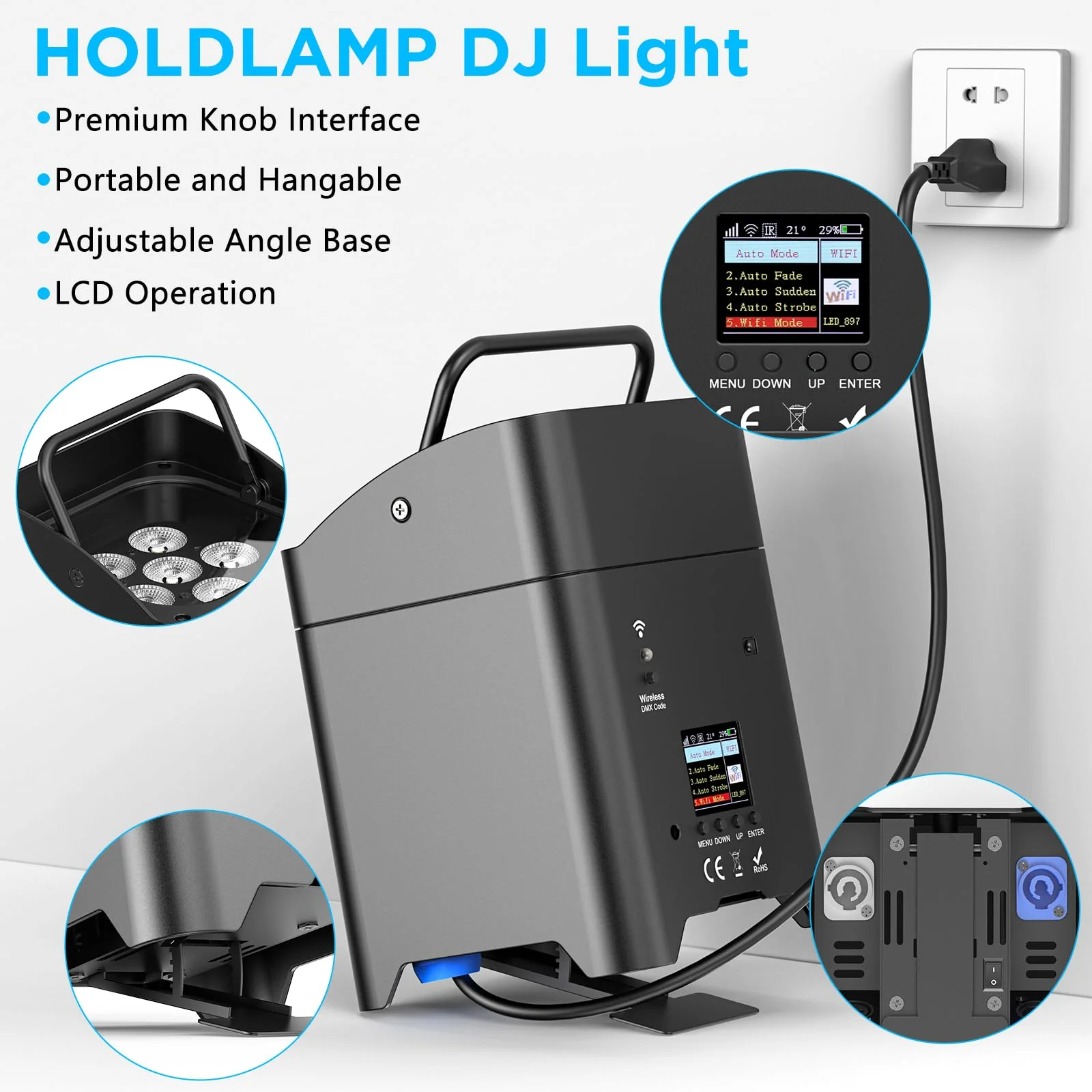 Battery Powered Uplights Rechargeable Par Can 6x18W RGBWA+UV LED Uplight 9600 mAh APP/Remote/DMX512 Control Stage Lights Uplighting Indoor for Wedding DJ Church Christmas Dance - Image 4