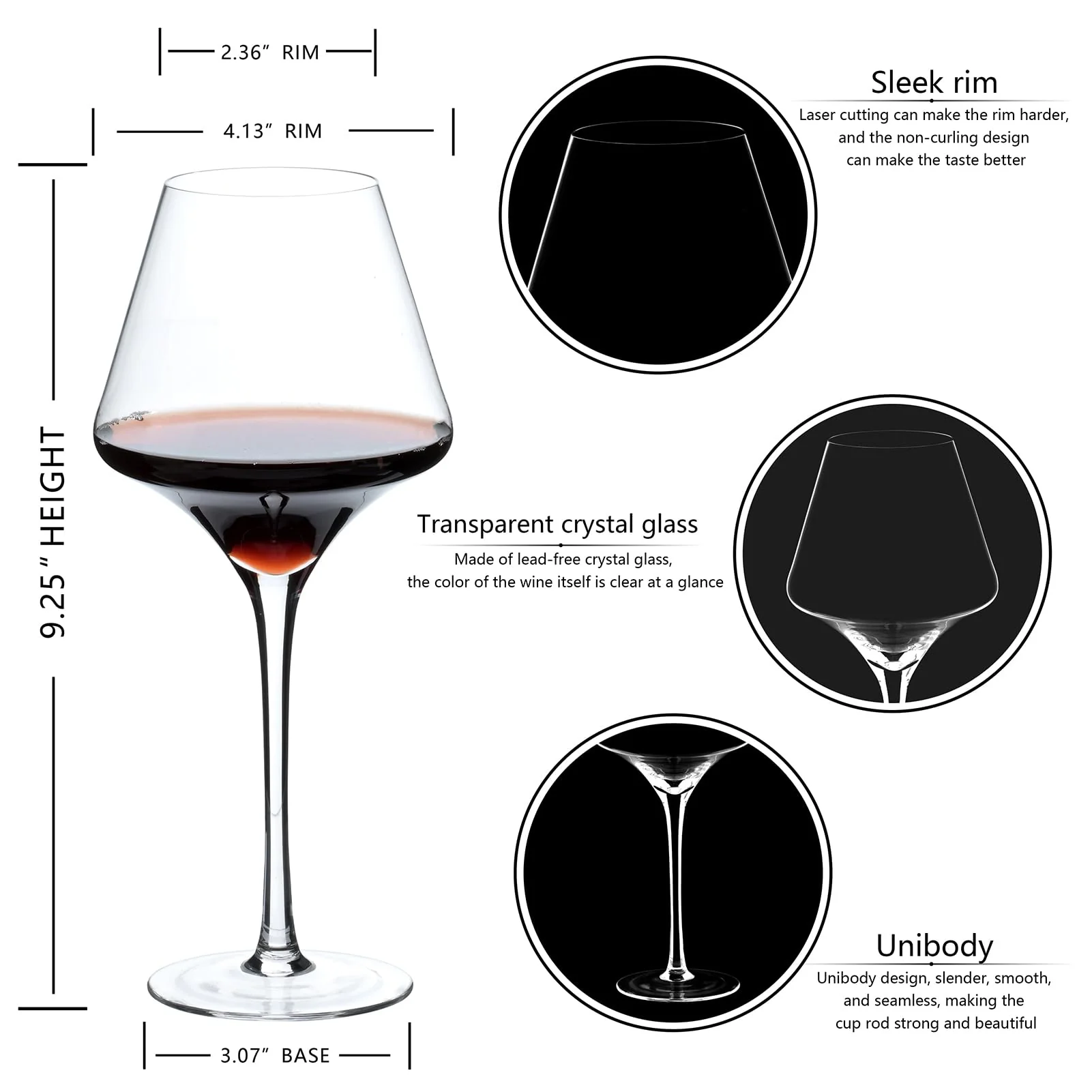 BCALIFE Red Wine Glasses Set of 4 – 20 oz Premium Crystal Wine Glass With Long Stem – Hand Blown Large Burgundy Wine Glasses – Unique Gift for Wedding, Anniversary, Christmas - Image 5
