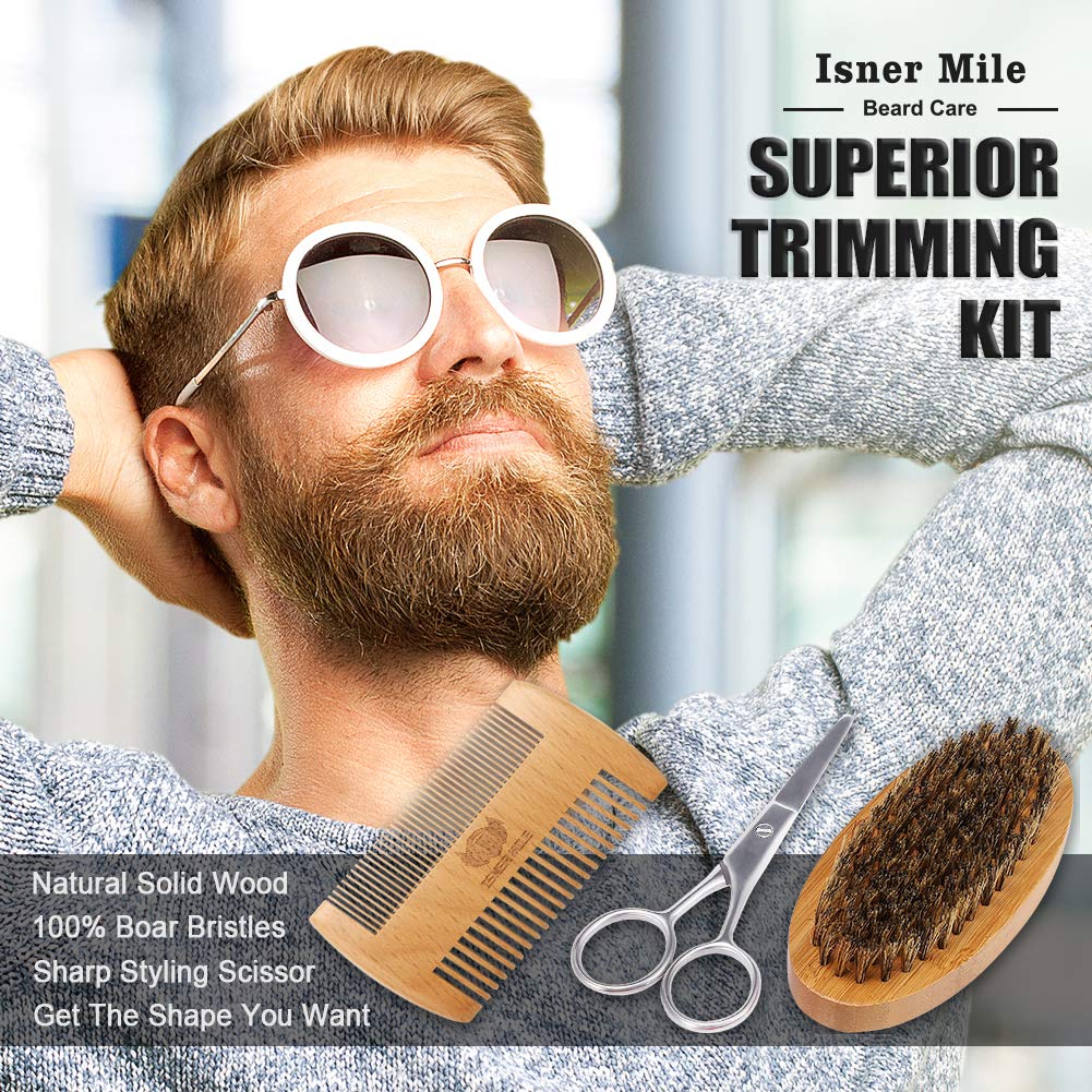Beard Grooming Kit for Men Care: with Beard Shampoo - Oil - Balm - Brush - Comb - Scissors & Storage Bag, Fathers Day - Christmas - Birthday Gifts for Men, Stocking Stuffers for Him/Boyfriend/Husband - Image 2