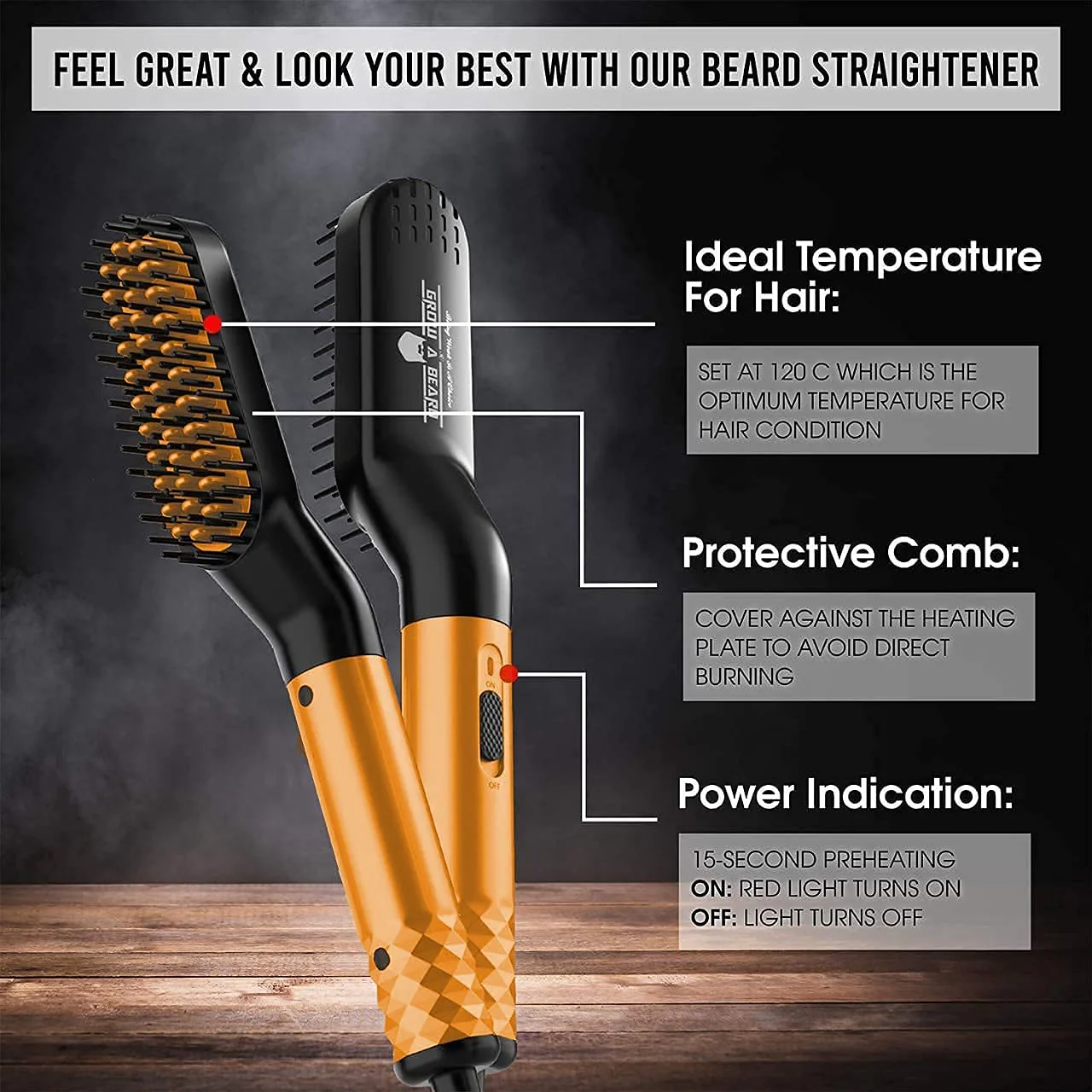 Beard Straightener Grooming Kit for Men, Beard Growth Kit, Wash, Brush & Comb, Unscented Growth Oil, All Natural Chanel Balm, Conditioner, Razor & Scissors, Great Gift Idea for Men's (Bamboo) - Image 6
