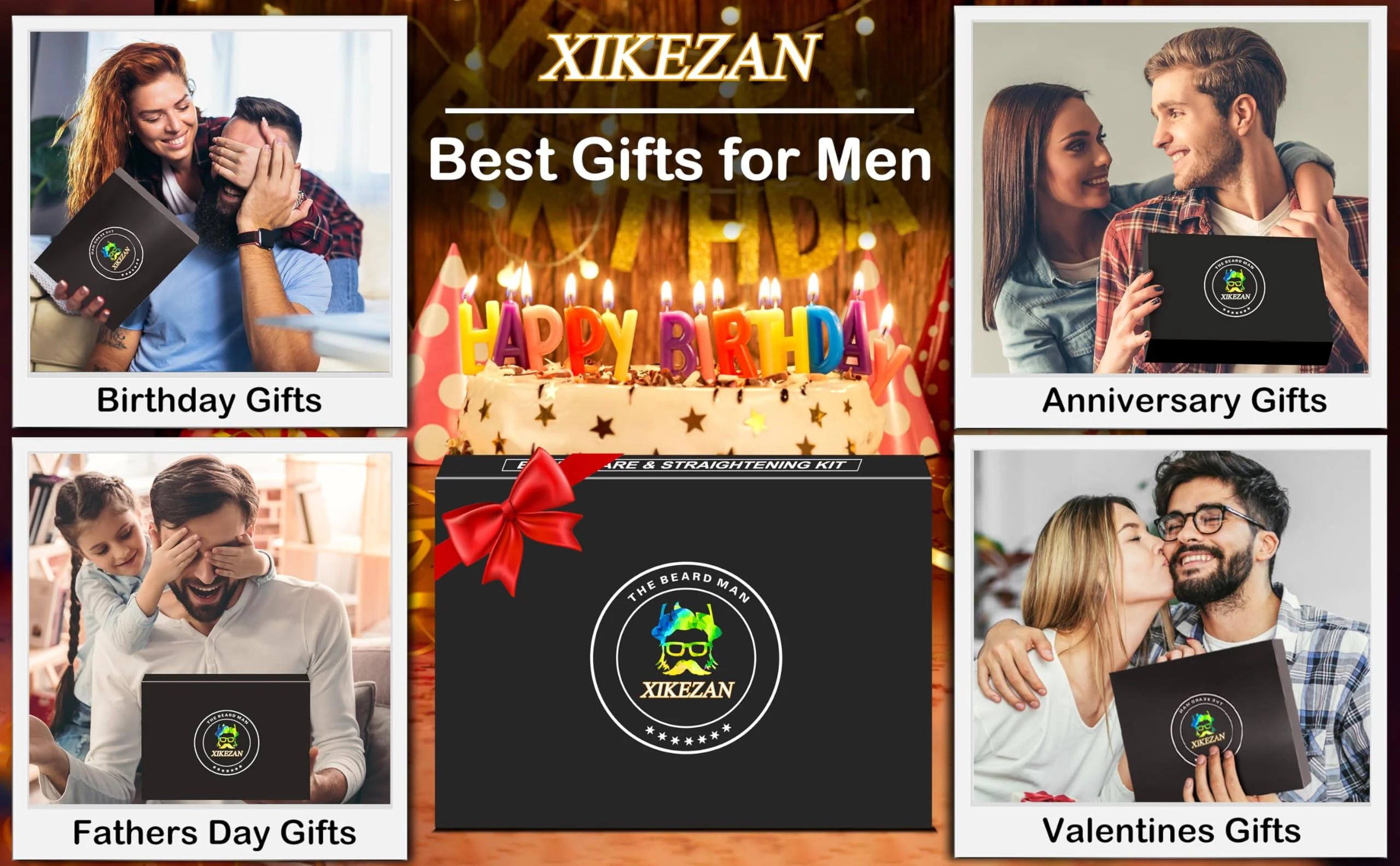 Beard Straightener w/Beard Oil & Balm & Guide E-Book,Upgraded 3 in 1 Hair Straightener Brush Beard Straightening Comb,Unique Stocking Stuffers Gifts for Men Him Dad Husband Birthday Christmas Gifts - Image 6