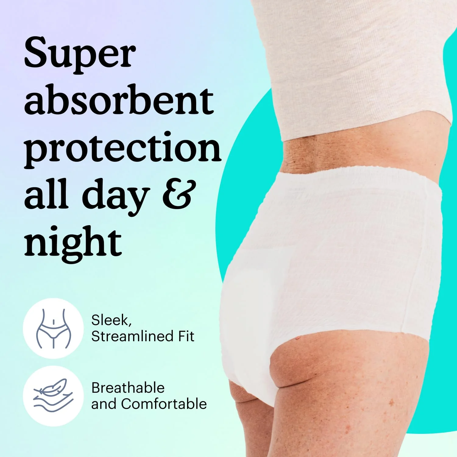Because Overnight Absorbency Pull Ups - Adult Disposable Incontinence Underwear, Extra Absorbent Nighttime Briefs for Men and Women, White, Small/Medium, 20 Count - Image 9