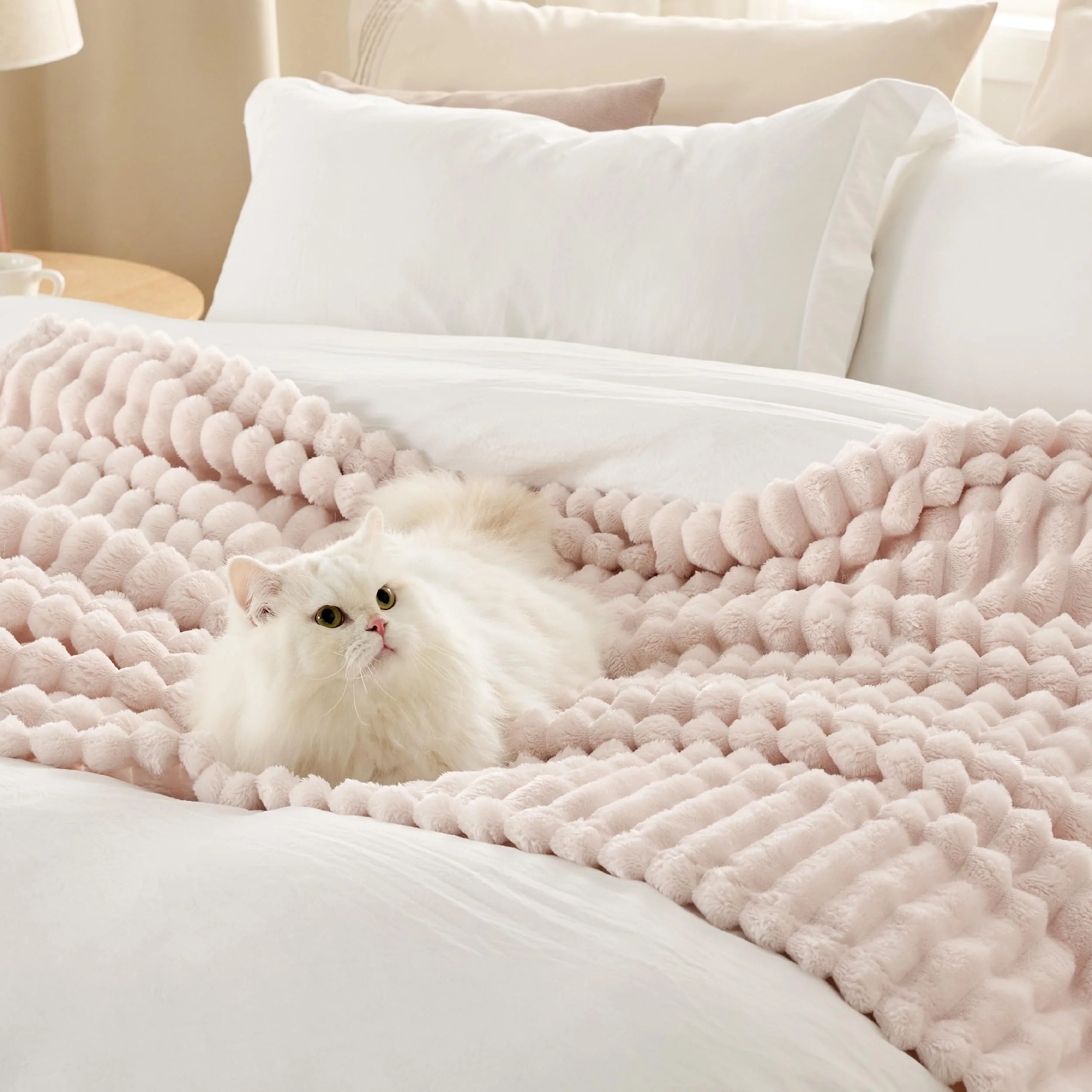 Bedsure GentleSoft Pink Throw Blanket for Couch - Cozy Soft Blankets for Women, Cute Small Fleece Throws for Girls, Pink Halloween Christmas Decor Gifts for Home Room, Crystal Pink, 50x60 Inches - Image 6