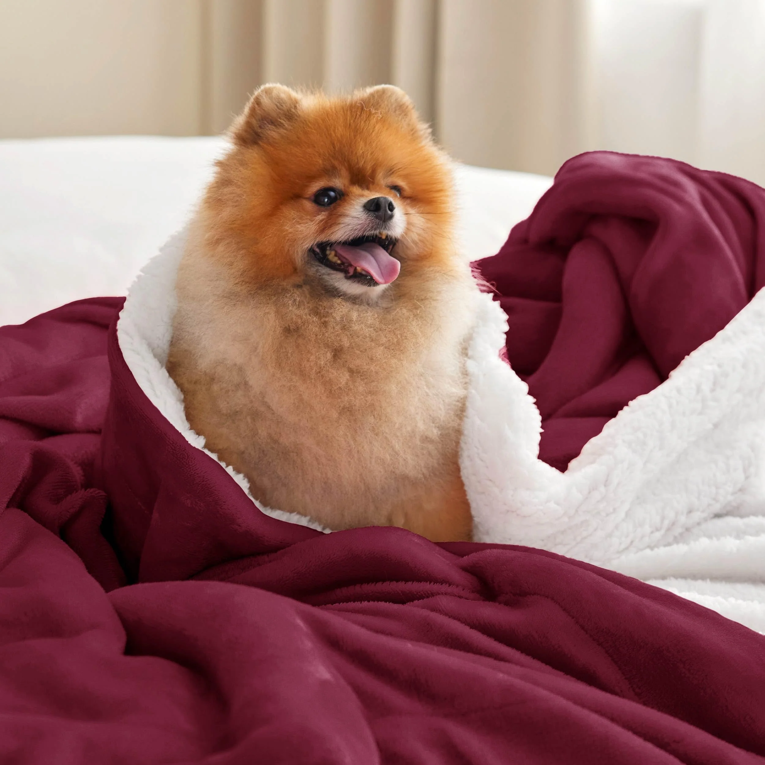 Bedsure GentleSoft Sherpa Fleece Throw Blanket Twin Size for Couch - Thick and Warm, Soft Fuzzy Plush Twin Christmas Blanket for Winter, Burgundy, 60x80 Inches - Image 6