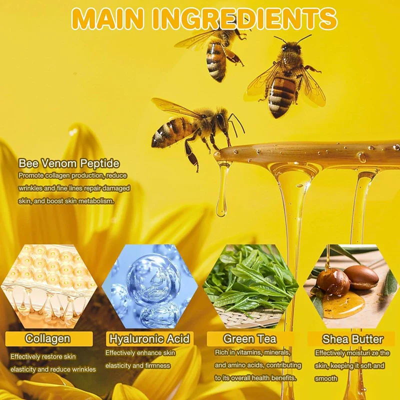 Bee Lift Anti Aging Firming Body Cream, Bee Venom Wrinkle Removal Cream, Collagen Firming Body Lotion, Neck Firming Cream For Loose Skin, Skin Tightening Cream Body, Restore Elasticity, Hydration - Image 2