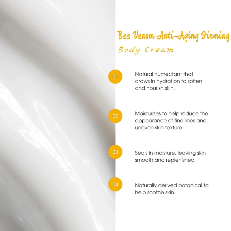Bee Lift Anti Aging Firming Body Cream, Bee Venom Wrinkle Removal Cream, Collagen Firming Body Lotion, Neck Firming Cream For Loose Skin, Skin Tightening Cream Body, Restore Elasticity, Hydration - Image 3