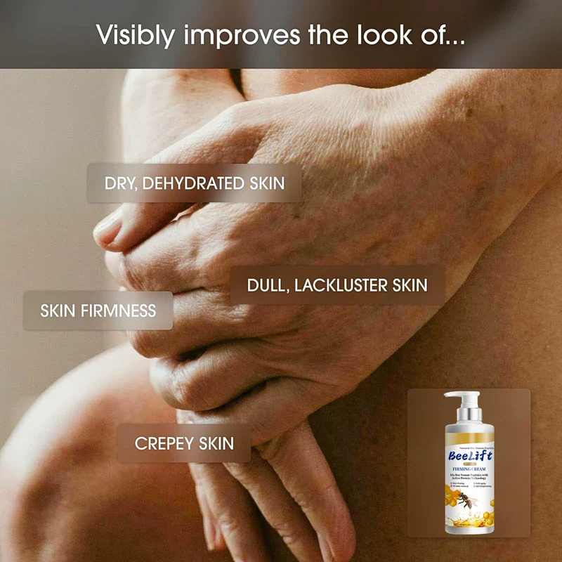 Bee Lift Anti Aging Firming Body Cream, Bee Venom Wrinkle Removal Cream, Collagen Firming Body Lotion, Neck Firming Cream For Loose Skin, Skin Tightening Cream Body, Restore Elasticity, Hydration - Image 4
