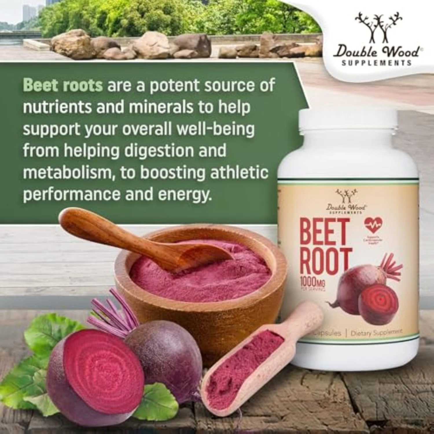 Beet Root Powder Capsules (Organic and Vegan) (210 Count, 1,000mg Per Serving) - Super Food from Beets with High Nitrate for Overall Health Support by Double Wood - Image 4