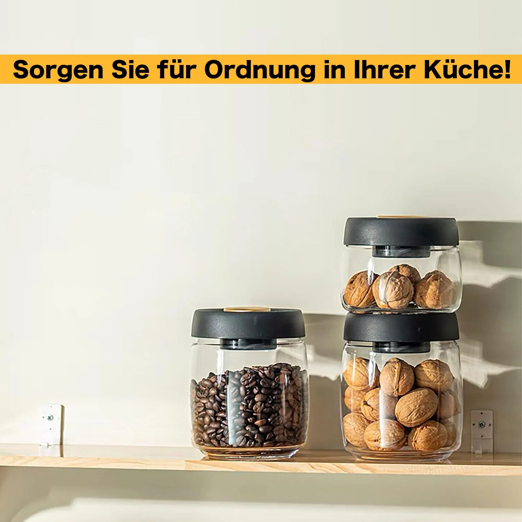 BelleLife Vorratsgläser mit Deckel Vakuumierbare Vorratsdose Kaffeedose 850ml 550ml Küche luftdicht Aufbewahrungsgläser, Gewürz-Spülmaschinenfest, aus Verstärktem Borosilikatglas - Image 7