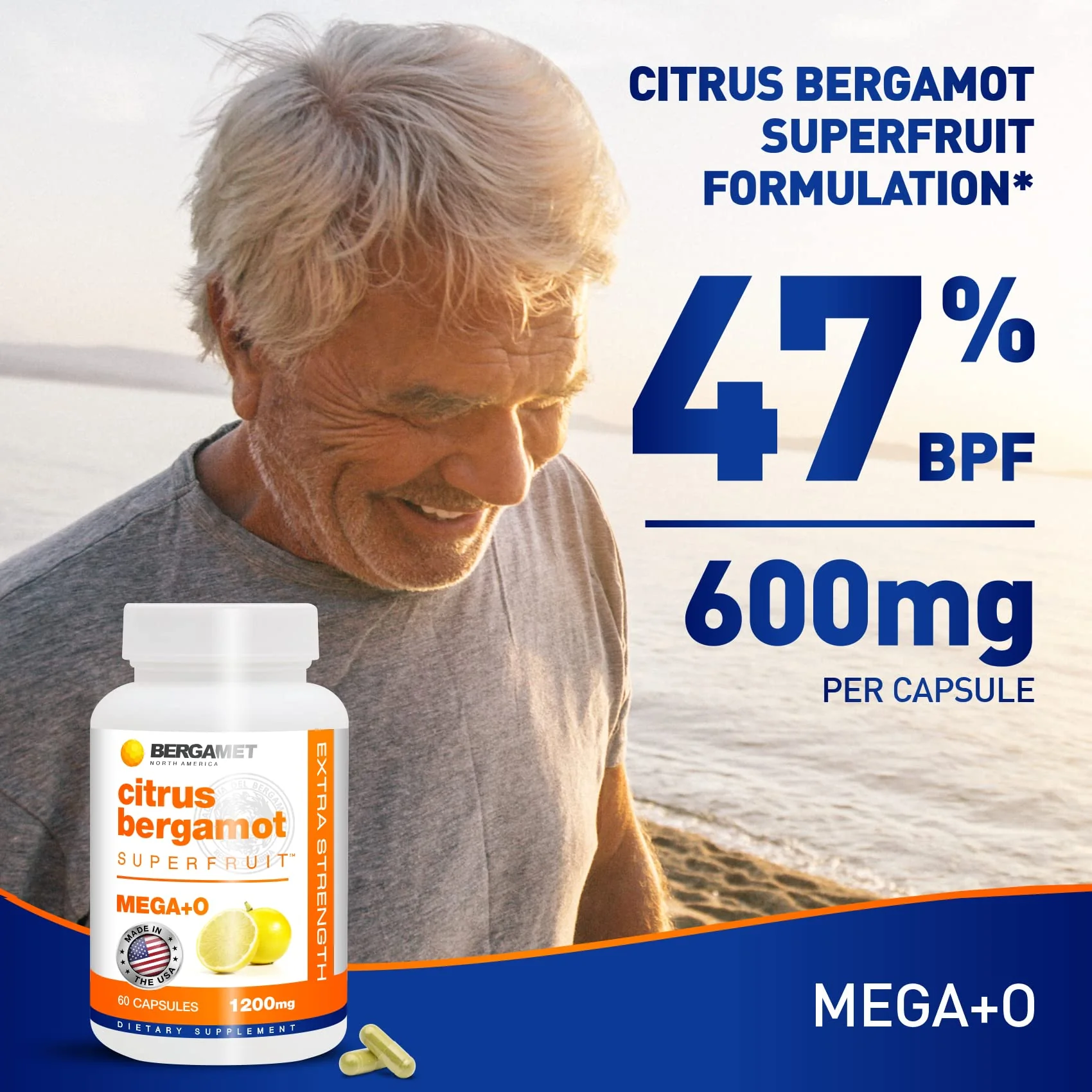 BergaMet Citrus Bergamot Supplement, 170:1 Extract, 1200mg per Serving, 80% Polyphenols, Italian Citrus Bergamot Supplement for High Cholesterol, 120 Capsules, 2 Months, Made in The USA - Image 6
