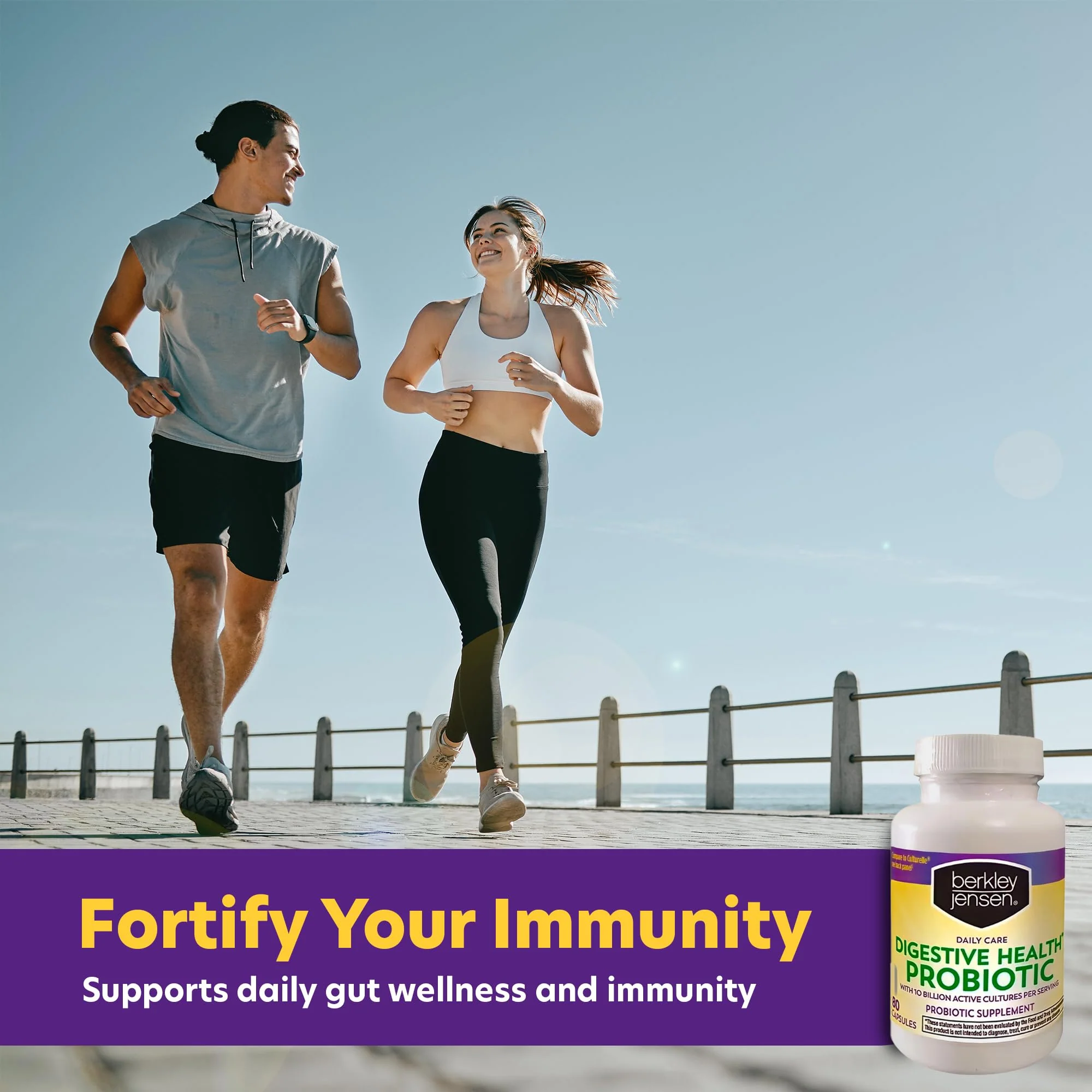 berkley jensen Daily Care Digestive Health Probiotics for Women & Men - Advanced Formula with Lactobacillus Rhamnosus GG & Lactobacillus Acidophilus - for Immune Support & Gut Health - 80 Capsules - Image 6