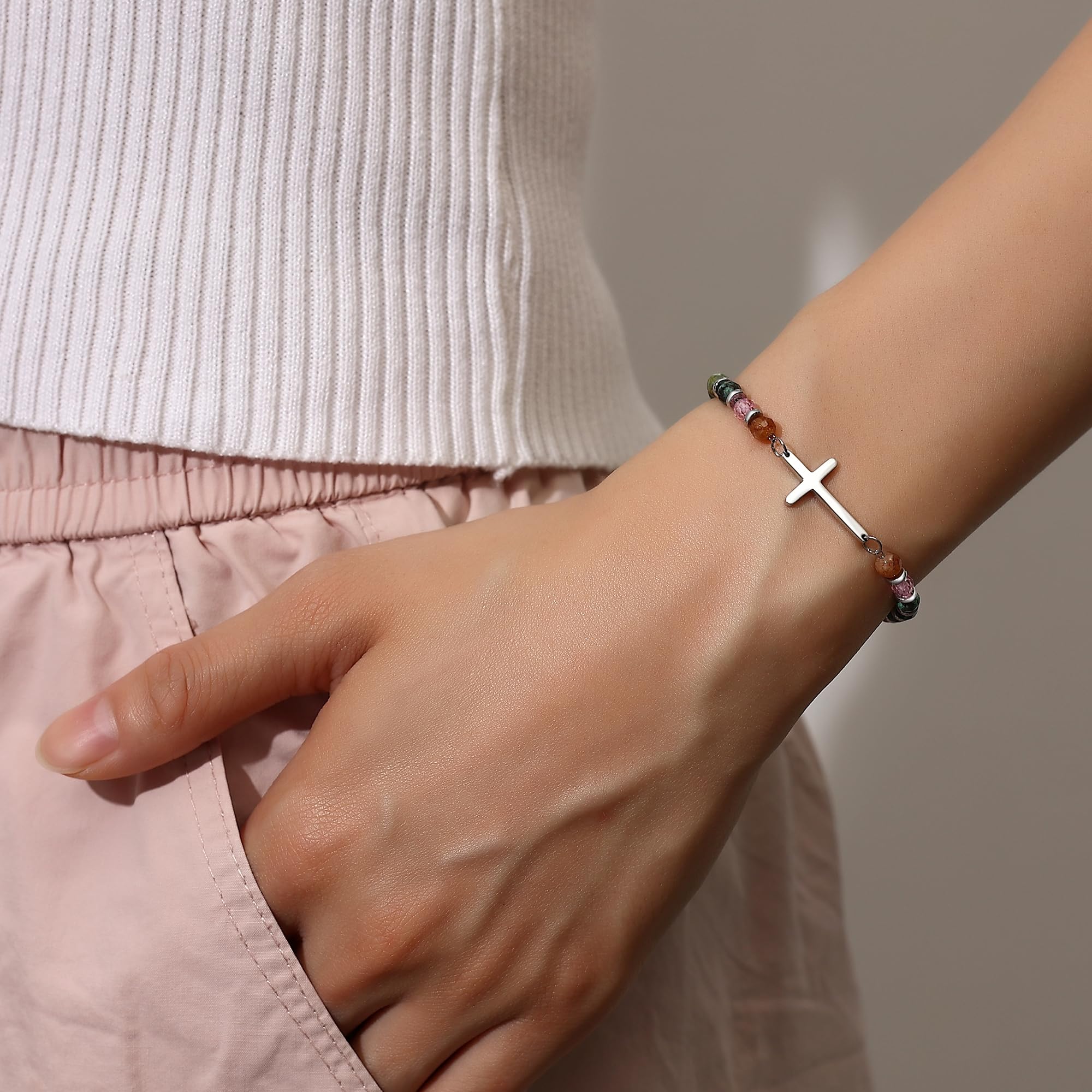 Best Friend Friendship Gifts for Women, Stocking Stuffers for Women Teens 2025, Christian Cross Bracelet Jewelry, Friendship Bracelets, Friend Birthday Christmas Gift for Woman - Image 4