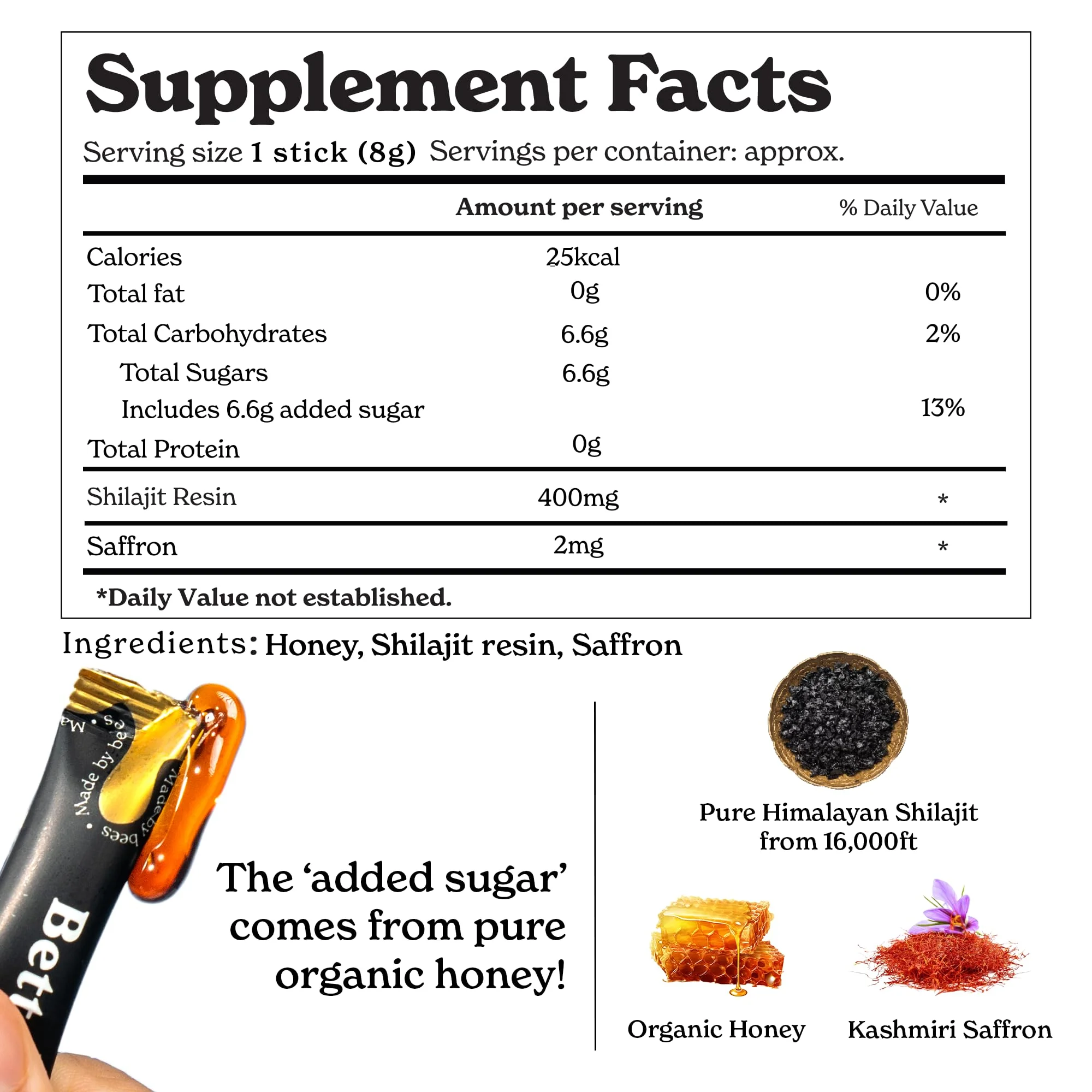 Better Alt Pure Himalayan Shilajit Sticks with Organic Honey, Saffron | Easy to Consume Shilajit| 30 Sticks for Energy Boost & Immune Support, 85+ Trace Minerals, 75%+ Fulvic Acid - Image 3