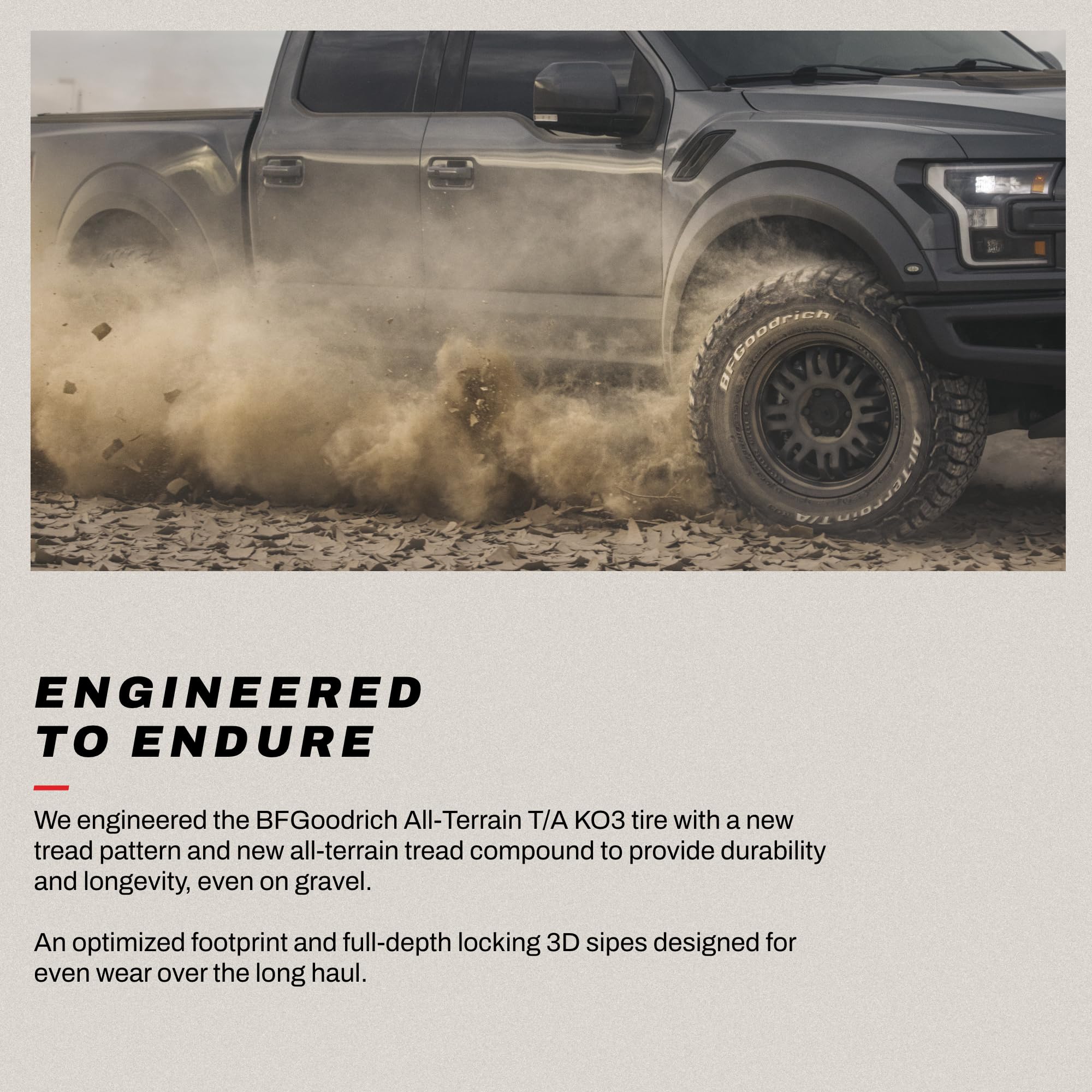 BFGoodrich All-Terrain T/A KO3 Car Tire for Light Trucks, SUVs, and Crossovers, LT235/85R16/E 120/116S - Image 4