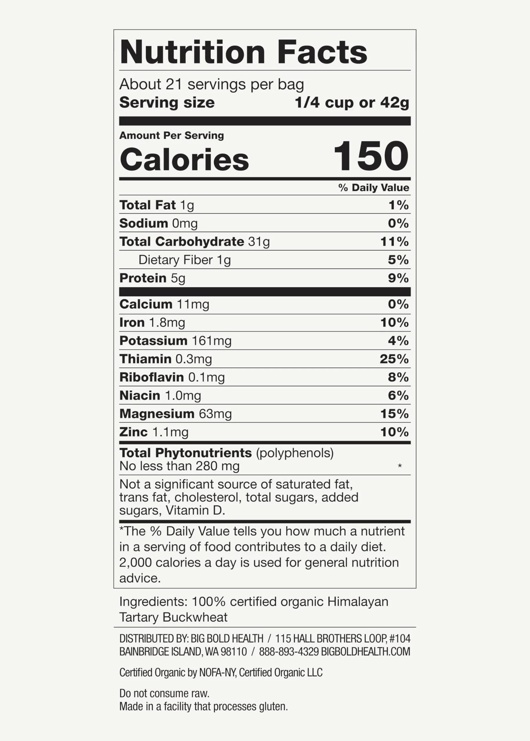 Big Bold Health Himalayan Tartary Buckwheat (HTB) Super Nutrition, Gluten-Free Flour Alternative for Baking. Certified Organic, Non-GMO, and Kosher - Image 6