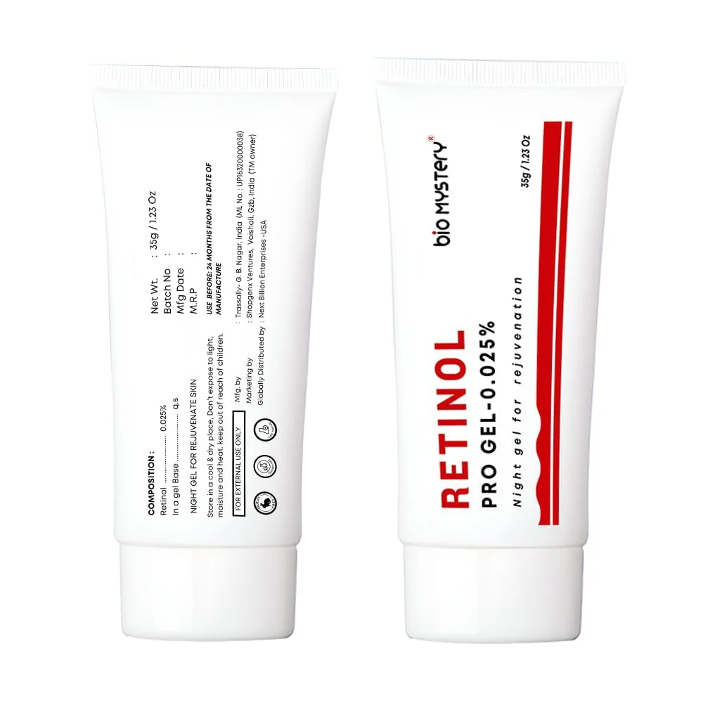 Bio Mystery Retinol Gel 0.025 Vitamin A Repairs Fine Lines & Wrinkles, Scar Treatment, Sun Spots, Anti-Aging Formula (35 Gram / 1.23 Oz) - Image 7