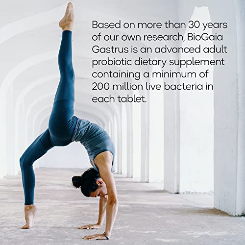BioGaia Gastrus Chewable Tablets, Adult Probiotic Supplement for Stomach Discomfort, Constipation, Gas, Bloating, Regularity, Non-GMO, 30 Tablets, 1 Pack - Image 5
