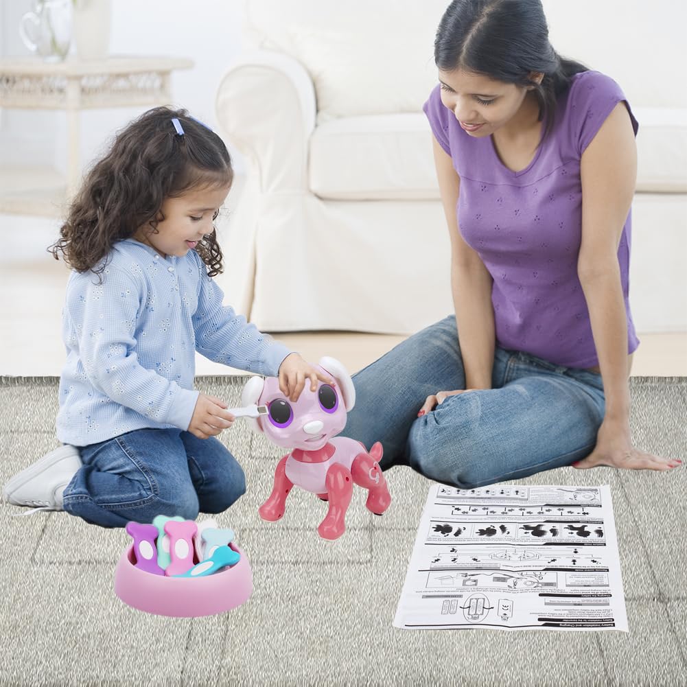 BIRANCO. Remote Control Dog Gesture Sensing - Smart Puppy Pink Toy Robot Pet Walks Barks Interactive with Toddler, STEM Play, Best Christmas Holiday Birthday Gifts for 3 4 5 6 7 8 Years Old Girl - Image 5