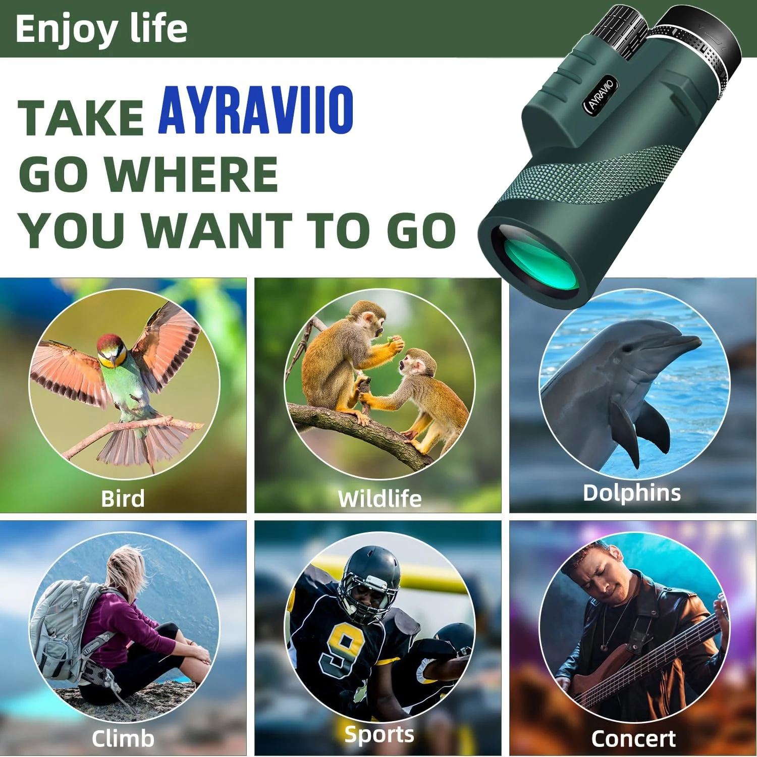 Birthday Gifts for Men Dad Him Husband Teen, 10x42 Compact Monocular Telescope, High Powered FMC & BAK4 Scope, Gifts for Christmas, Outdoors Survival Hiking Gear for Adventure - Image 3