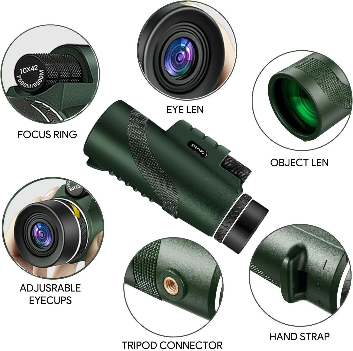 Birthday Gifts for Men Dad Him Husband Teen, 10x42 Compact Monocular Telescope, High Powered FMC & BAK4 Scope, Gifts for Christmas, Outdoors Survival Hiking Gear for Adventure - Image 7
