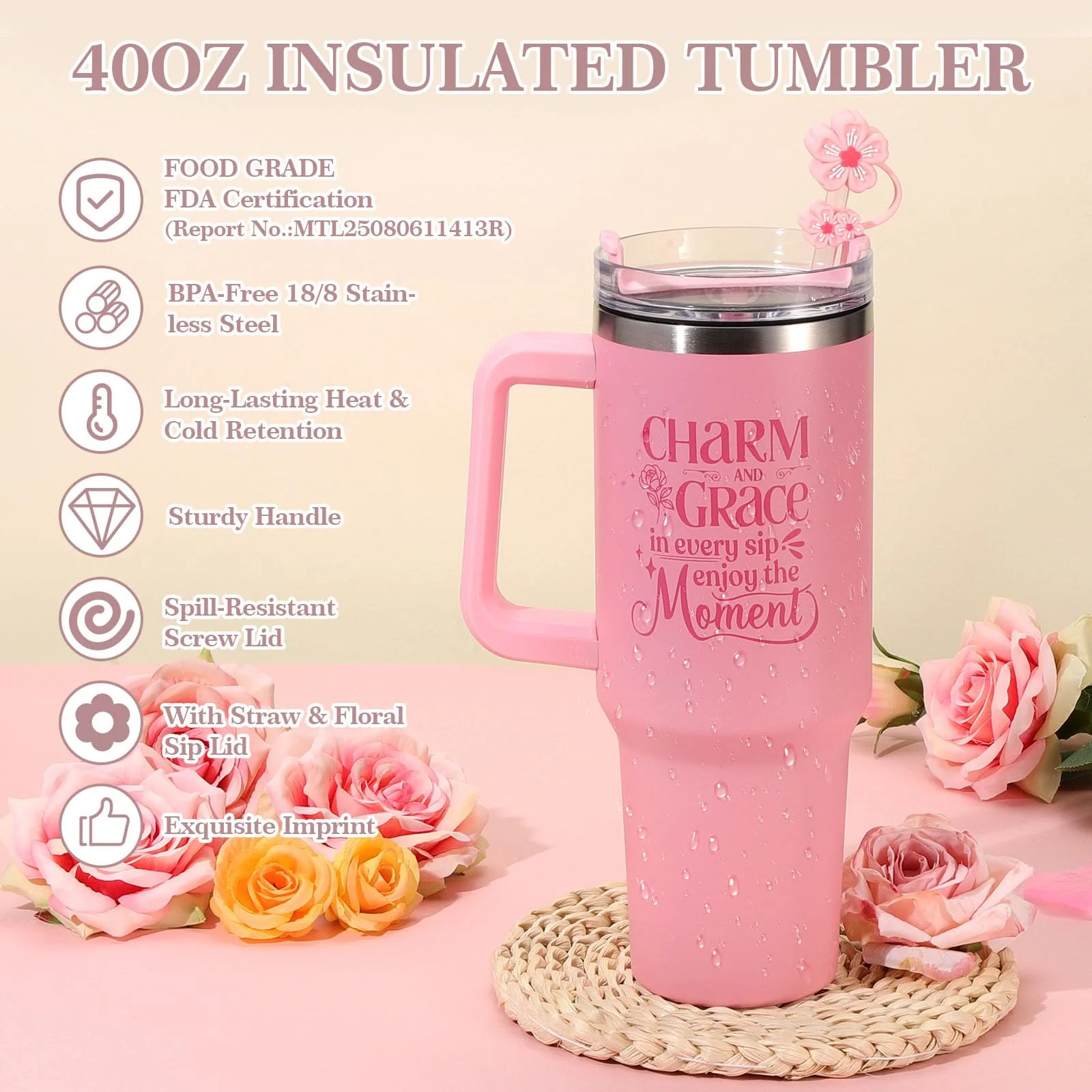 Birthday Gifts for Women Self Care Gift - Get Well Soon Gift Christmas Gifts - Rose Relaxing Spa Gift Basket Self Care Package for Women,Best Friend,Girlfriend,Wife,Mom,Sister,Her w/ Insulated Tumbler - Image 7