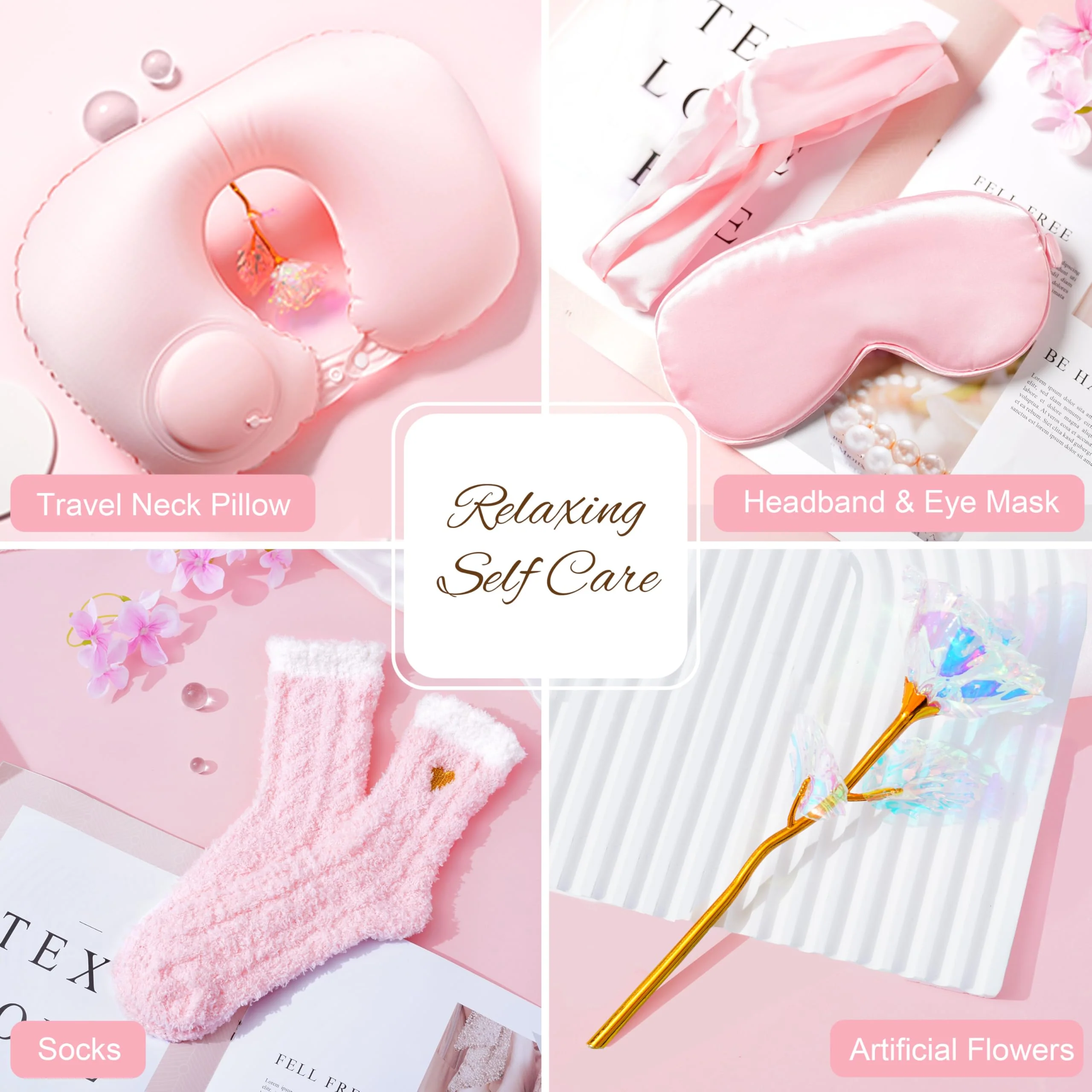 Birthday Gifts for Women Self Care Gifts Get Well Soon Gifts for Women,Relaxing Spa Gifts Basket w/Flannel Blanket Traveling Pillow Care Package christmas Birthday Gifts Idea for Mom Her Wife Friends - Image 3
