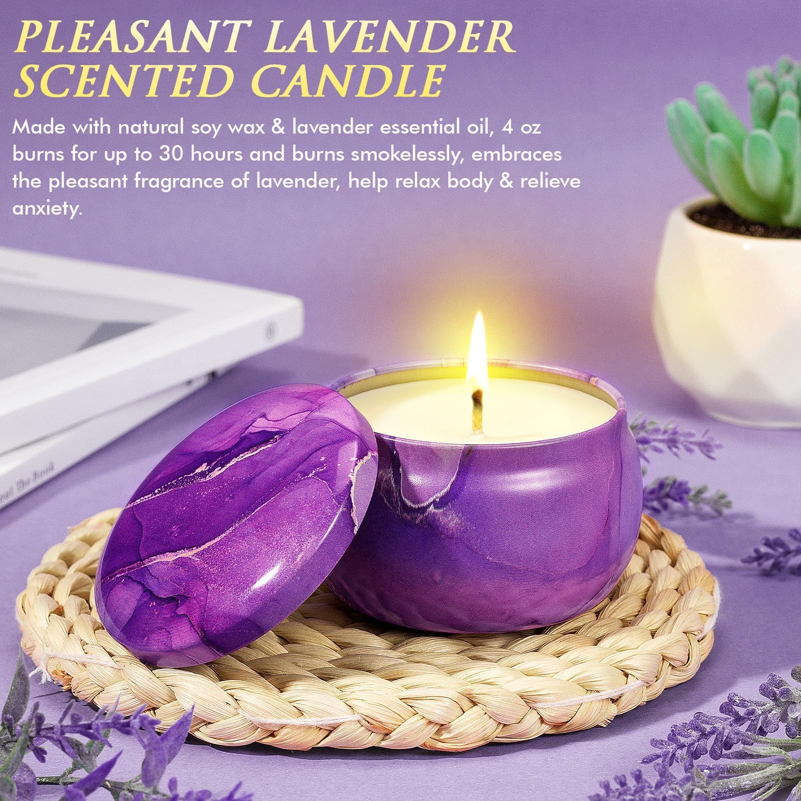 Birthday Gifts for Women Self Care Gifts Get Well Soon Gifts, Lavender Relaxing Spa Gifts Basket Care Package w/ Flannel Blanket 40 OZ Tumbler, Christmas Gifts for Mom Wife Grandma Friends Sisters Her - Image 6