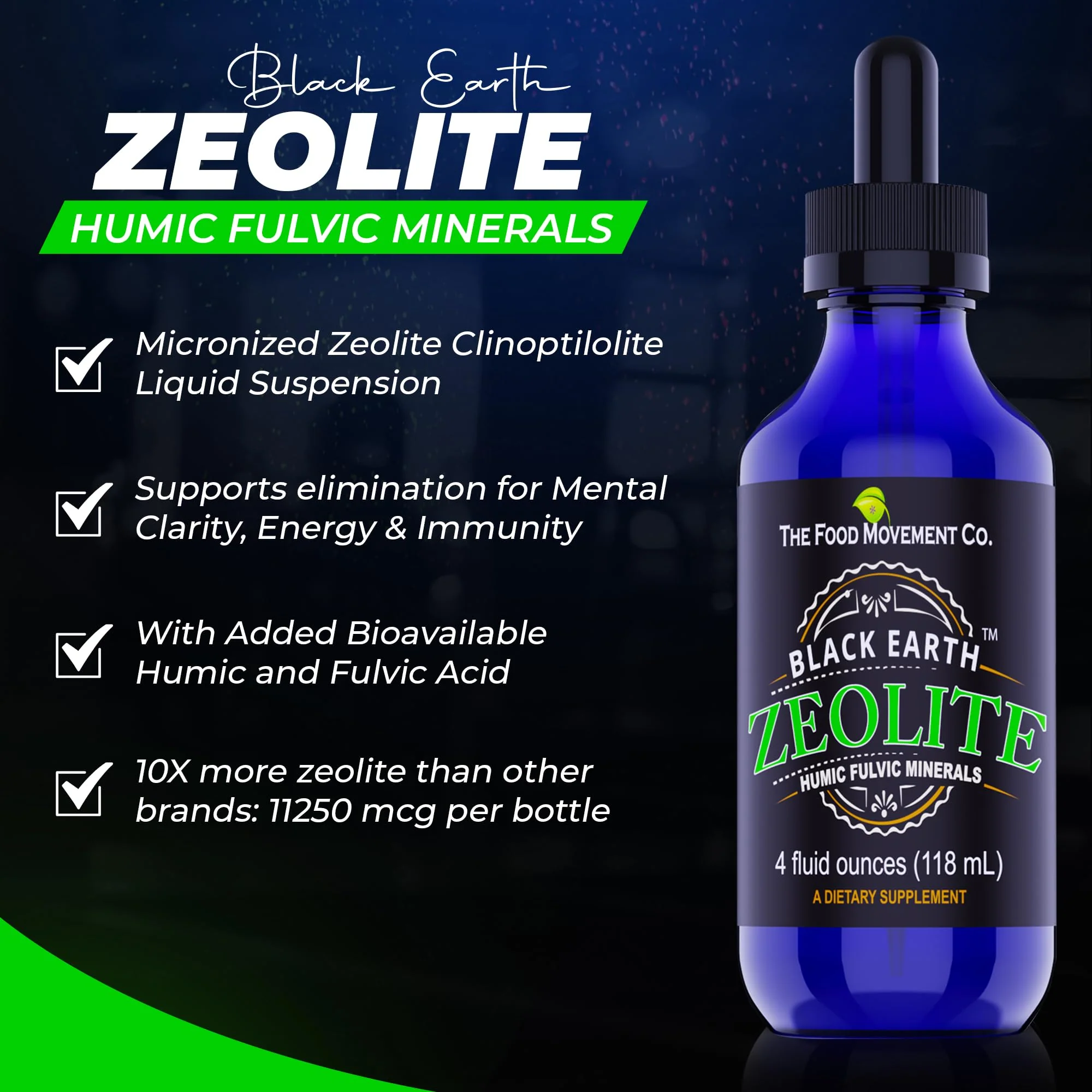 Black Earth Zeolite with Humic Fulvic Acids Trace Minerals for Adults and Kids for Detox, Gut Health and Immune Support - Value Size 4 Fl Oz Liquid Drops Supplement - Image 7