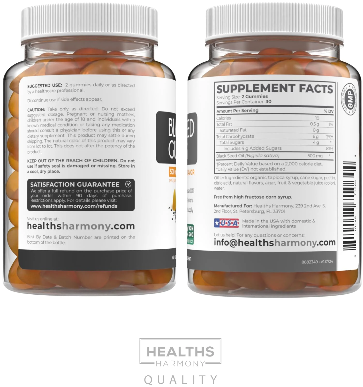 Black Seed Oil Gummies - Natural Ginger Ale Flavor (Non-GMO & Vegan) Cold-Pressed Nigella Sativa Producing Pure Black Cumin Seed Oil - 500mg Per 2 Gummy Serving - Image 2