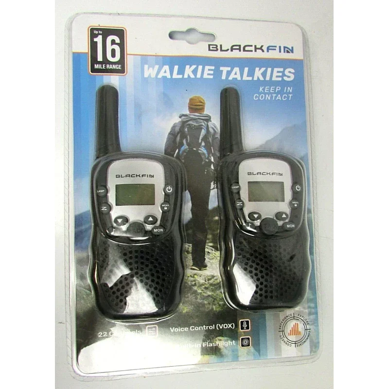 Blackfin Walkie Talkies NEW 16 Mile Range 22 Channel w/ Flashlight