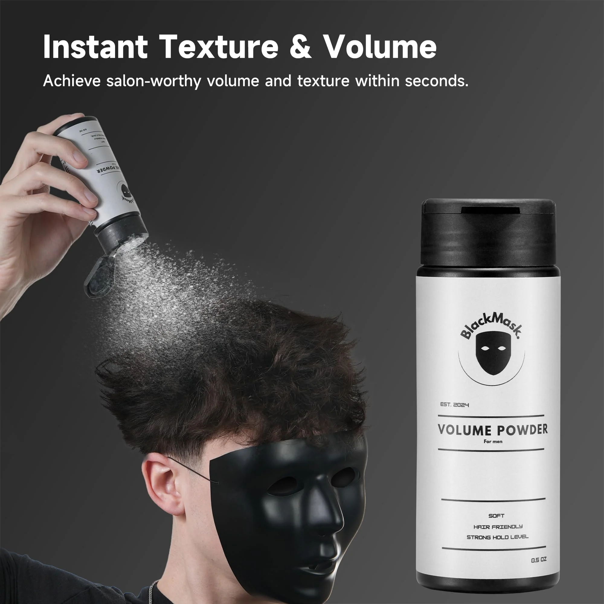 BlackMask Texture Powder for Men, Easy to Apply - Instantly Adds Texture & Volume, All-Natural Ingredients, Strong Hold, Hair Powder for Men - Image 7