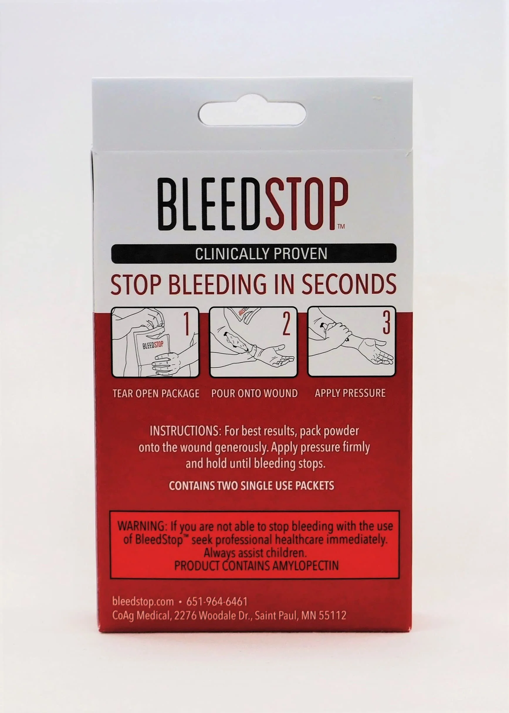 BleedStop™ First Aid Powder for Blood Clotting, Trauma Kit, Blood Thinner Patients, Camping Safety, and Survival Equipment for Moderate to Severe Bleeding Wounds or Nosebleeds - 4 (20g) Pouches - Image 9
