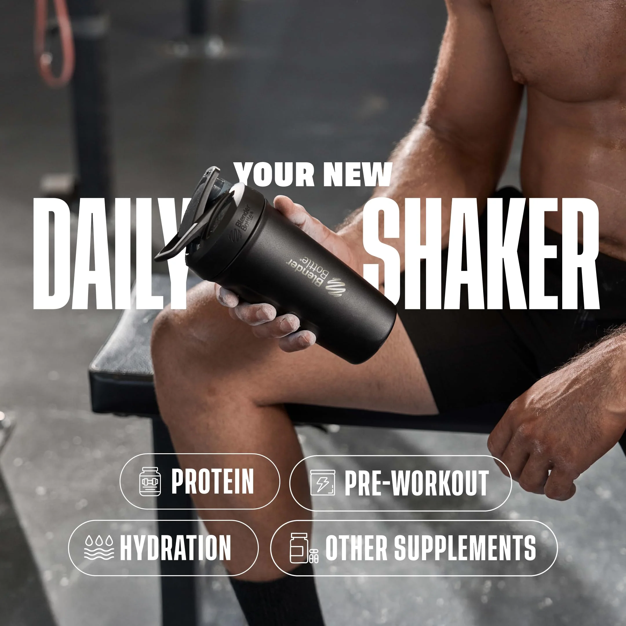 BlenderBottle Sport Insulated Stainless Steel Shaker Bottle with Wire Whisk, 24-Ounce, Forest – Protein Shakes & Hydration for Athletes & Fitness Enthusiasts, Easy Mixing, Keeps Drinks Cold, Lockable Lid - Image 2