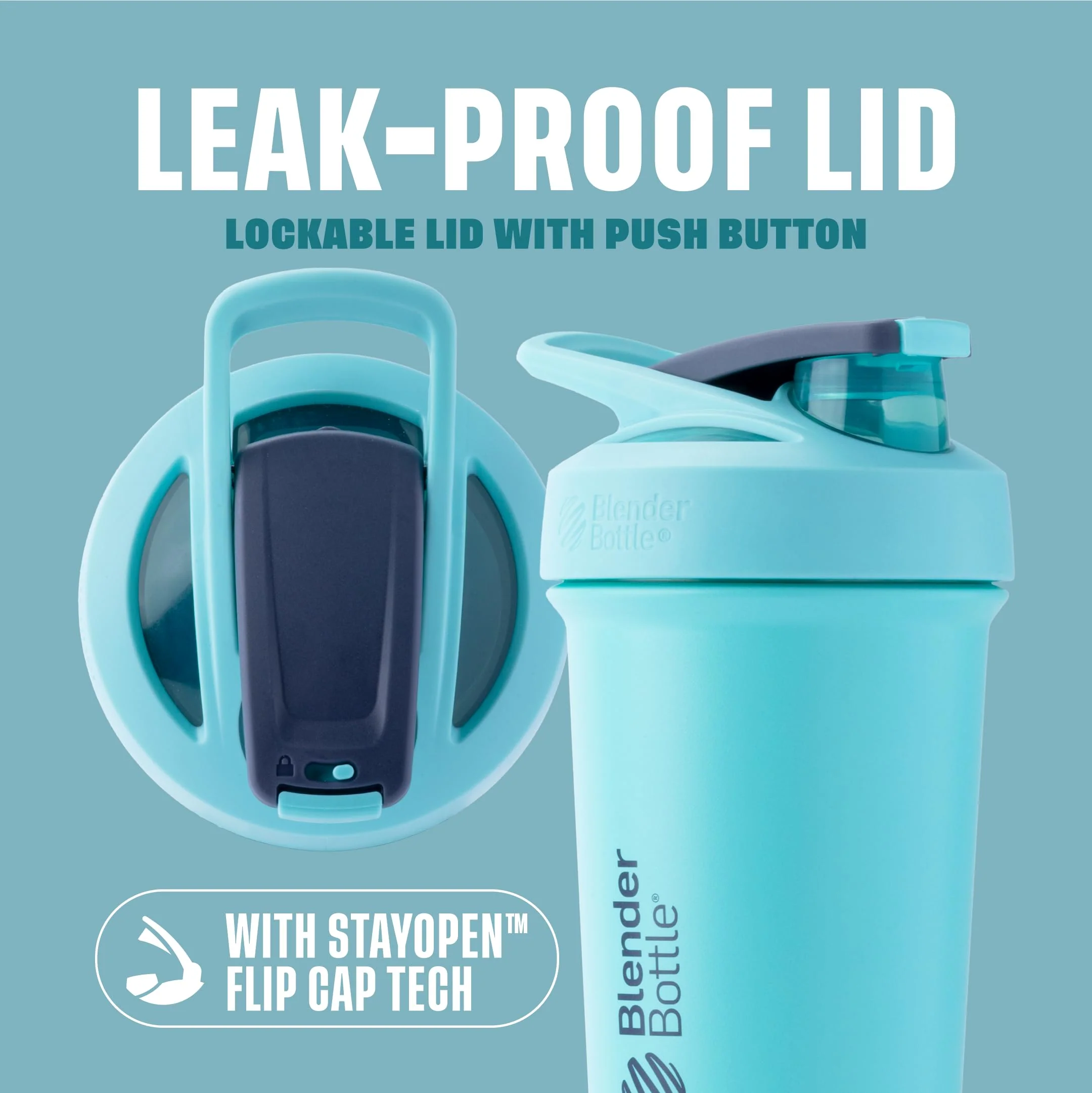 BlenderBottle Sport Sleek Insulated Stainless Steel Shaker Bottle with Wire Whisk, 25-Ounce, Seafoam – Protein Shakes & Hydration for Athletes & Fitness Enthusiasts, Easy Mixing, Slim Easy to Hold, Keeps Drinks Cold, Lockable Lid - Image 7