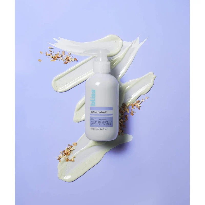 Bliss Pore Patrol Cleanser, Clay-to-Foam Purifying and Detoxifying Cleanser with Willow Bark, Minimizes the Appearance of Pores | Hypoallergenic | Clean | Cruelty-Free | Paraben Free | Vegan | 6.4 oz - Image 5