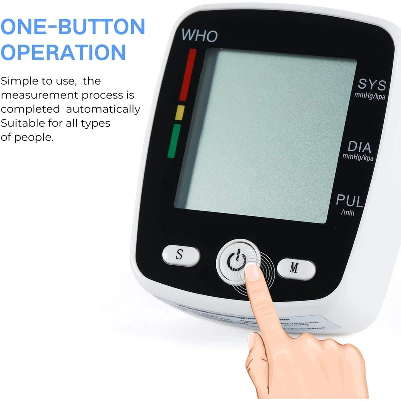 Blood Pressure Monitor Automatic Wrist Cuff Machine Carrying Case for Home Use 90 Readings Memory 2 User & Large Display, Black CK-W355 | NOUYAN - Image 8