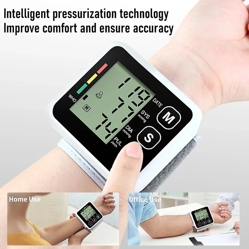 Blood Pressure Monitor, Wrist Blood Pressure Monitor, Heart Rate Hypertension Monitor, with Memory Function, Precise Blood Pressure and Pulse Measurement, Portable and Easy to Use - Image 3