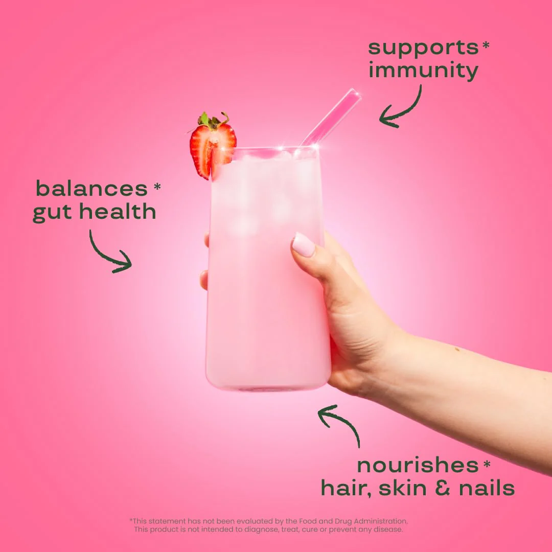 Bloom Nutrition Bovine Colostrum Powder with Vitamin B-12 for Gut Health, Immune Support, Hair Growth & Beauty Supplement | Strawberry, 25 Servings - Image 5