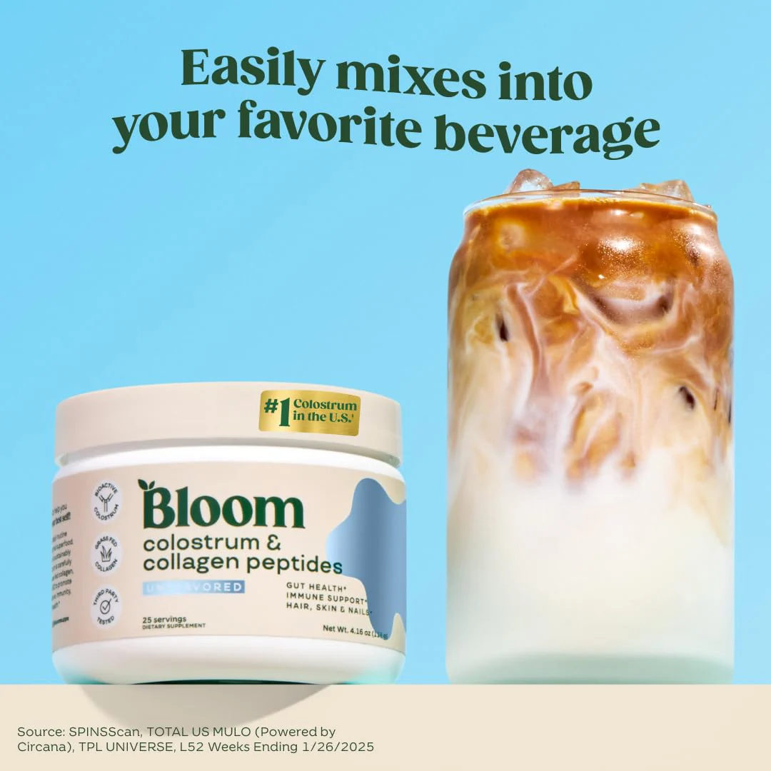 Bloom Nutrition Bovine Colostrum Powder with Vitamin B-12 for Gut Health, Immune Support, Hair Growth & Beauty Supplement | Unflavored, 25 Servings - Image 5