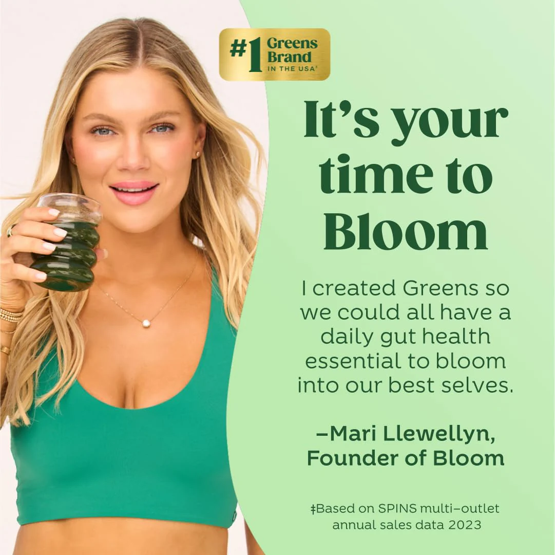 Bloom Nutrition Superfood Greens Powder, Digestive Enzymes with Probiotics and Prebiotics, Gut Health, Bloating Relief for Women, Chlorella, Green Juice Mix with Beet Root Powder, 60 SVG, Coconut - Image 2