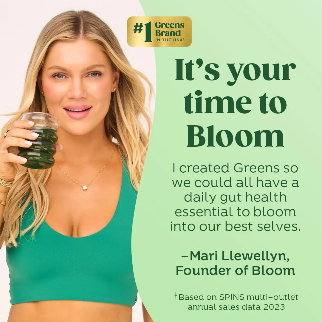 Bloom Nutrition Superfood Greens Powder, Digestive Enzymes with Probiotics and Prebiotics, Gut Health, Bloating Relief for Women, Chlorella, Juice Mix w/Beet Root Powder, 30 SVG, Orange Passionfruit - Image 2