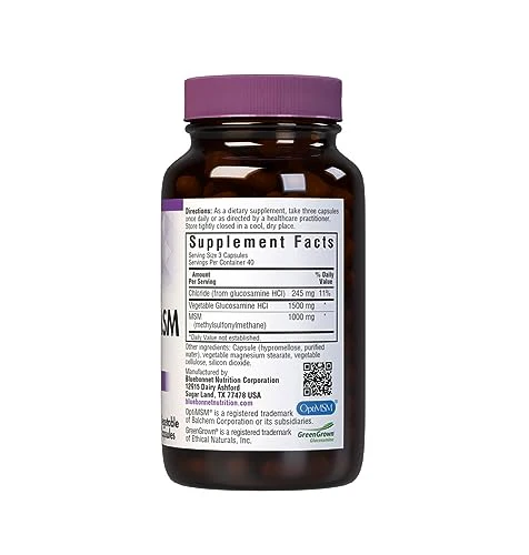 Bluebonnet Vegetarian Glucosamine with MSM Supplement - Shellfish-Free Joint Support Supplement for Women & Men - Vegetable Glucosamine HCI - Vegan, Kosher, Free of Soy, Gluten & Dairy - 120 V Caps - Image 7