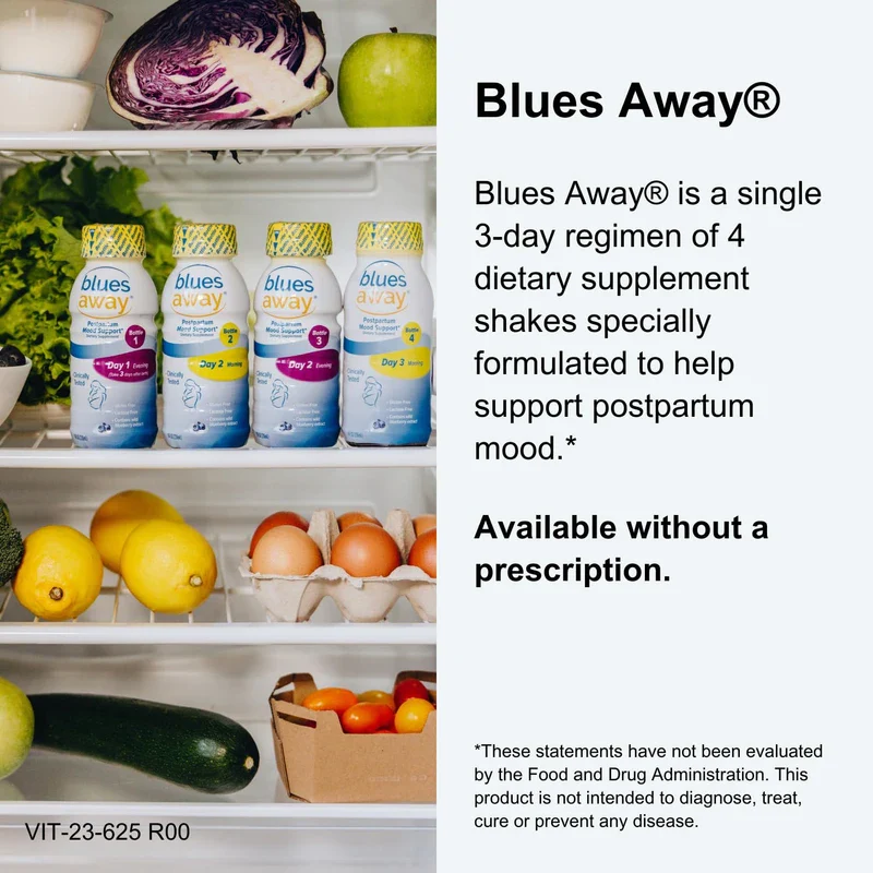 Blues Away® – Postpartum Shakes to Help Improve Mood after Birth | Dietary Supplement | 4 Shakes in a 3-Day Regimen | with Blueberry Extract | Gluten and Lactose-Free - Image 2