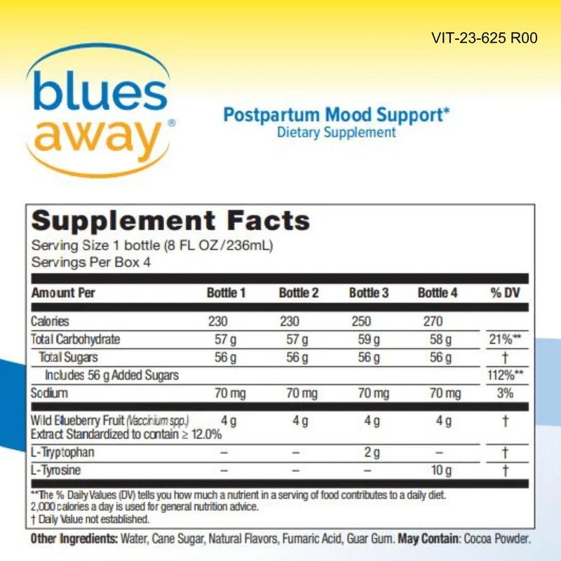 Blues Away® – Postpartum Shakes to Help Improve Mood after Birth | Dietary Supplement | 4 Shakes in a 3-Day Regimen | with Blueberry Extract | Gluten and Lactose-Free - Image 7